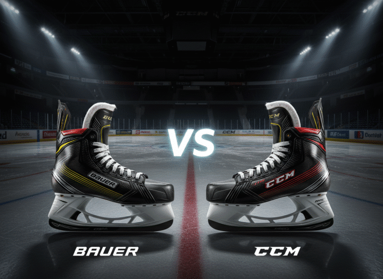 bauer vs ccm hockey gear comparison – hockey skates on ice